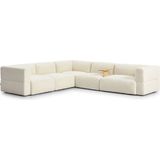 Scandinavische hoekbank Karla chenille off white 6-zits