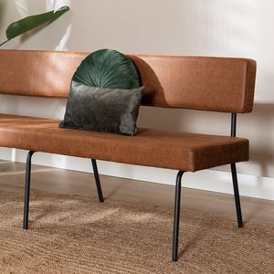 Bronx71® Industriële eetkamerbank Espen cognac eco-leer 190 cm