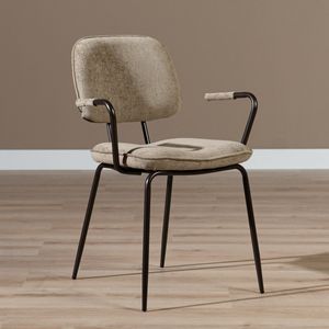 Bronx71 - Jethro - Eetkamerstoel - Taupe - Velvet