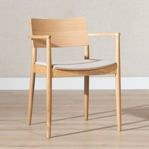Scandinavische eetkamerstoel Juan naturel eiken/off white