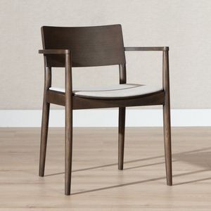 Scandinavische eetkamerstoel Juan walnoot/off white