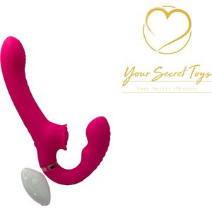 Jackie – Vibrerende voorbind dildo - Strapless Strapon met Afstandsbediening - Vibrerende - 20 Vibraties - Vibrator voor Vrouwen - Koppels – vibrator - sekspeeltjes - Erotiek – seks toy
