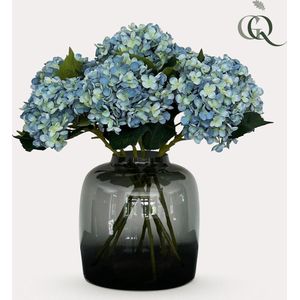 NatureNest - Kunstbloemen - Hortensia Bloem Blauw - 8 Stuks - 52cm