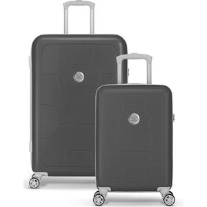 SUITSUIT Kofferset 2 delig - Reiskoffer groot - Handbagage koffer 55x35x20 - Kofferset - Veilig Cijferslot - Reiskoffer set - Reiskoffer met wielen - Caretta koffersets Cool Gray - Grijs