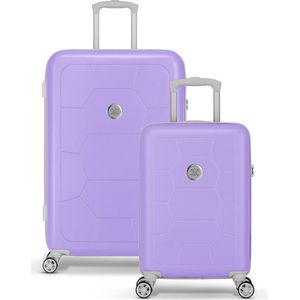 SUITSUIT Caretta - Kofferset 2 delig - Handbagage koffer - Reiskoffer - Cijferslot - Paars (53/75 cm)