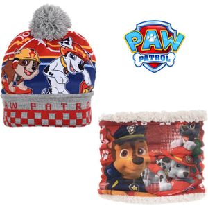 Paw Patrol Set - Muts + Nekwarmer - Rood - Maat 52 cm hoofdomtrek - ± 2-5 jaar