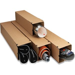 Langwerpige doos enkelgolf 435 x 105 x 105 mm bruin | 10 stuks