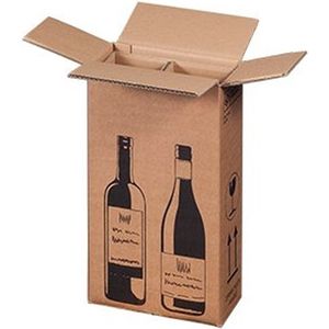 Flesverzenddoos voor 2 flessen 204 x 108 x 368 mm | 10 stuks