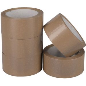 Pvc tape bruin 50 mm x 66 meter | 6 stuks