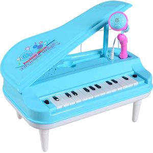 WK Kids-Kinder Keyboard Piano met Microfoon-23 Toetsen-Met microfoon-14 Liedjes-Kinder Muziekinstrument-Blauw