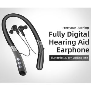 WK Digitale Bluetooth Gehoorapparaat- Hoortoestellen met diepe geluidsreductie -Dankzij de gepatendeerde japanse nano chip-Automatisch aanpassen aan high-definition geluid na opstarten- Donkergrijs