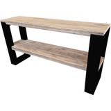 Wood4you - Side table New Orleans industrial wood - - Zwart - Eettafels 120 cm - Bijzettafel