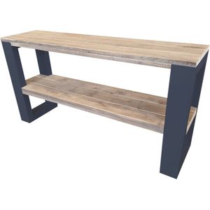Wood4you - Side table New Orleans industrial wood - - Antraciet - Eettafels 120 cm - Bijzettafel