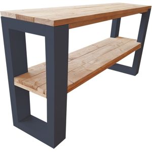 Wood4you - Sidetable NewOrleans Roastedwood - Antraciet - 130 cm - Bijzettafel