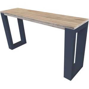Wood4you - Side table enkel steigerhout - - Antraciet - Eettafels 140 cm - Bijzettafel