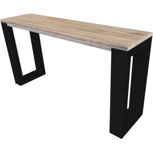 Wood4you - Side table enkel steigerhout - - Zwart - Eettafels 120 cm - Bijzettafel