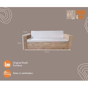 Wood4you - Loungebank Lissabon - Industrial wood - incl kussens 170 cm
