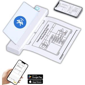 Draagbare A4 Printer - Thermische Printer - Pocket Printer - A4 Mobiele Printer voor Jong en Oud - Smartphone via Bluetooth