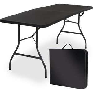 Goliving Inklapbare Tafel – Klaptafel – Campingtafel – Vouwtafel Buiten – Weerbestendig – 180 x 70 x 74 cm – Zwart