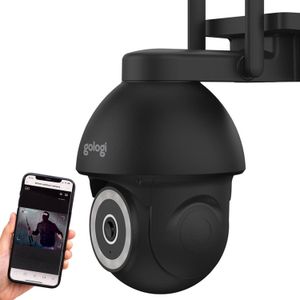 Gologi Superior Outdoorcamera 2 - Buiten camera met nachtzicht - Beveiligingscamera - Security camera - Muur & Dakbevestiging - 4MP - Met wifi en app - Zwart