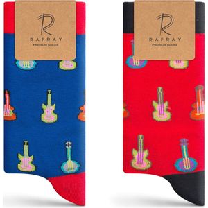 RAFRAY - Funky Socks - Guitar Sokken in Cadeaubox - Premium Katoen - 2 paar