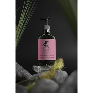 Hand en Lichaamswas, PATCHOULI & AMBER VANILLA - Verzachtende en Hydraterende Reiniging met Betaine, Natuurlijke Douchegel, 98% Natuurlijke oorsprong, Luxe hand en lichaamswas voor man en vrouw - Beauty Groningen