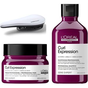 L'Oréal Professionnel - Curl Expression Set - Shampoo Intens Moisturizing + Intens Moisturizing Maak + KG Ontwarborstel - Serie Expert Kit
