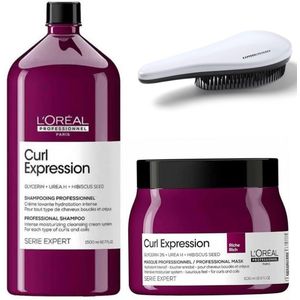 L’Oréal Professionnel - Curl Expression Hydraterende Set - Shampoo 1500ml + Masker Rich 500ml + KG Ontwarborstel - Serie Expert Set