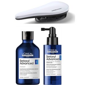 L'Oréal Professionnel - Serioxyl Advanced Set - Dunner Wordend Haar - Shampoo + Serum + KG Ontwarborstel - Serie Expert Kit