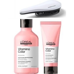 L’Oréal Professionnel - Vitamino Color Set - Shampoo + Conditioner + KG Ontwarborstel - 300 + 200ml - Gekleurd Haar - Serie Expert Kit