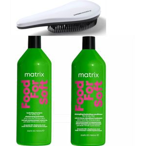Matrix - Food For Soft Set - Groot - 1000ml - Voordeel - Shampoo + Conditioner + KG Ontwarborstel - Total Results -