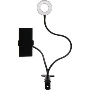 PRO-mounts - Ringlamp (⌀10CM) met Smartphone houder | Inclusief microfoon | Selfie Ringlight voor Telefoon | Ring Light | Geschikt voor Iphone & Samsung