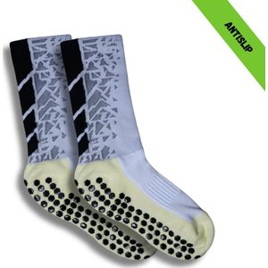 Gripsokken - Sportsokken - Gripsokken Voetbal - Gripsokken Voetbal Wit - Grip Socks - Pilates Sokken - Yoga Sokken - Anti Blaren - One Size - Compressie