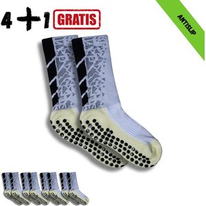Gripsokken - Sportsokken - Gripsokken Voetbal - Gripsokken Voetbal Wit - Grip Socks - Pilates Sokken - Yoga Sokken - Anti Blaren - One Size - Compressie