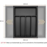 Budu - Uitschuifbare Bestekbak - Zwart - Bamboe - 5/7 Vakken