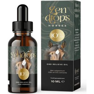 Eureleaf Zendrops dieren CBD olie 10% - voor paarden - 10ml natuurlijke hennepolie, vol spectrum CBD, Europees natuurproduct, Vegan olie, Cannabidiol