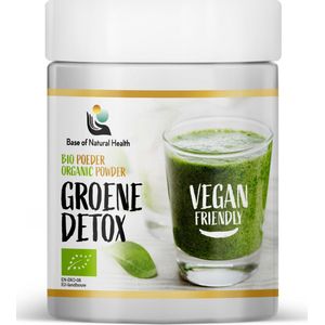Base Of Natural Health - Bio Green Detox 140g - Mix met Spirulina en Chlorella - Boost je Weerstand - Unieke mix van Kruiden - Detox Supplement - Reinigt het Lichaam van - Gifstoffen - Versnelt het Metabolisme - Spirulina Poeder - Spirulina Chlorella