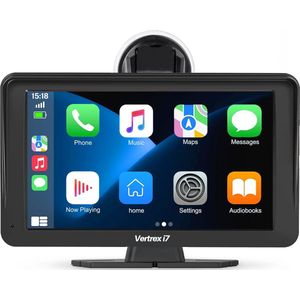 Vertrex - Slimme Auto Display - Zwart - 7-Inch - Draadloos - Compatibel met Carplay en Android Auto