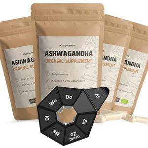 Cupplement 240 Ashwagandha Capsules 3+1 zak gratis - 500 MG per Capsules Biologisch - Geen Poeder, Gummies of KSM66 - Supplement - Superfood - Ashwaganda - Winterkers