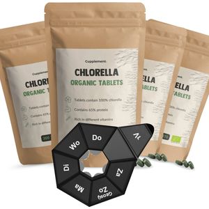 Cupplement 1200 Chlorella Tabletten Biologisch 3+1 zak gratis - Geen Poeder of Vlokken - Supplement - Superfood - Spirulina - Chlorela - Alg - Algen - Blauw - Spirilina