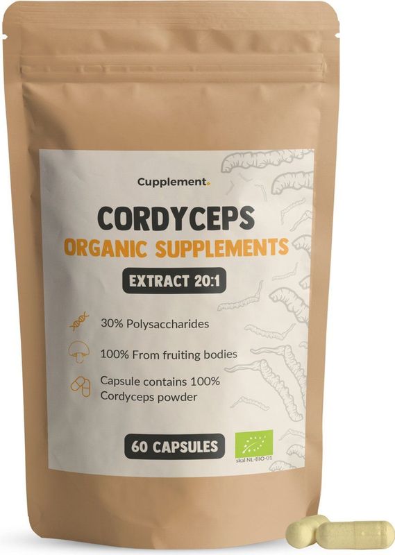 Cupplement - Cordyceps Extract - Capsules - 60 Stuks - Biologisch - 400 MG Per Capsule