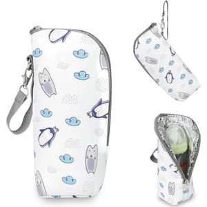 Melkfles Warmhouder - Melkfles Tas - Babyfles – Thermotas –Moedermelk - Isolatietas - wit