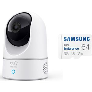 eufy Security Binnencamera 2K Pan & Tilt - Indoor Cam + MicroSDXC 64GB - Bundelvoordeel