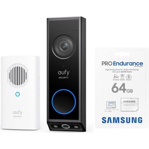 Eufy - Security E340 - Draadloze Video Deurbel - Inclusief Chime - Bundel met SAMSUNG MicroSDXC 64GB PRO