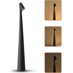 Homezie StandGlow | Staande Tafellamp | Zwart | Uniek Design | Lange Batterijduur | Nachtlamp | Draadloze Lamp
