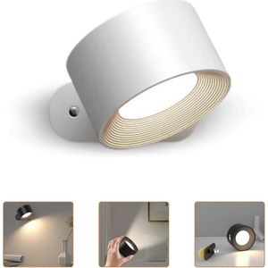 Homezie Wandlamp | 3 Kleur-temperaturen | Aanraak-bediening | Verstelbare helderheid | USB oplaadbaar