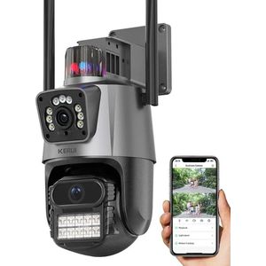 Uzzy M.F Beveiligingscamera - Wifi Smart Waterproof IP66 - Draaibaar en kantelbaar - Voor Binnen & Buiten - Ultra HD 2K - Dome IP Camera - Nachtzicht - Draadloos Internet - Met Recorder