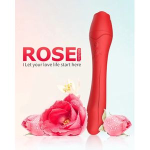 Vibrator Verwarmend Uzzy M.F R12 - Roos - G-spot - Dildo - Rood - 10 Standen - Vibrators voor Vrouwen en koppels - waterdicht - vagina clitoris stimulator - seksspeeltjes - Sex toys