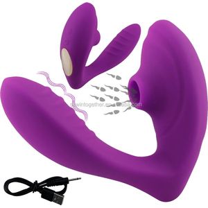 Vibrator Uzzy M.F D8 - Luxe 2 in 1 G-spot & clitoris vibrator - Luchtdruk - Dildo Vibrator - Zuig Vibrator - Paars - Sex Toys voor Koppels - Seks Speeltjes