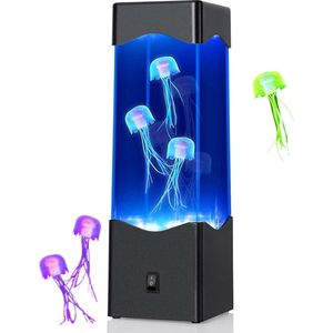 Te Amo Jellyfish Lamp - Lavalamp met 3 lichtgevende kwallen - kwallen aquarium - RGB 7 Kleuren - Slaapkamer Lamp nachtkastje